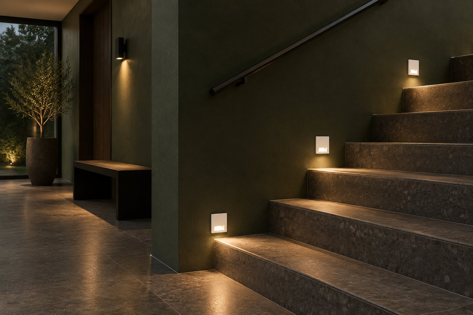 Stairways architectural lighting application concept